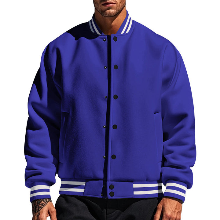 Men's nan college cardigan in retro look with ribbed collar, snap button closure and side pockets Mune Fashion