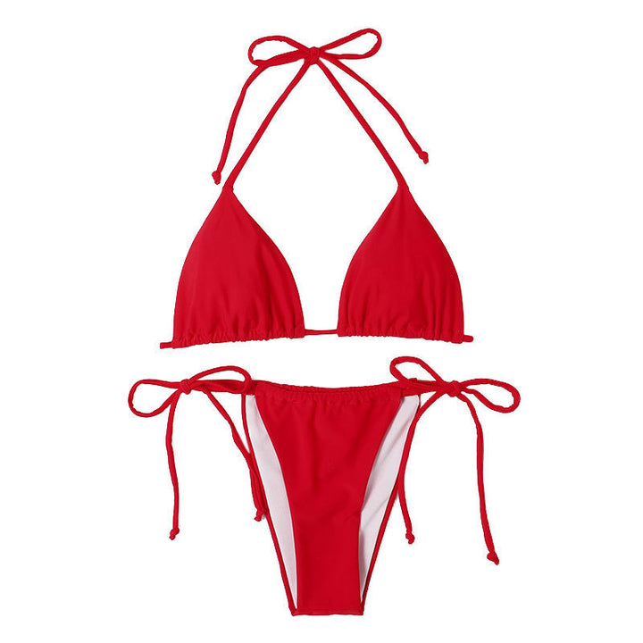 Women Triangle Bikini Set with adjustable straps and feminine accents Mune Fashion