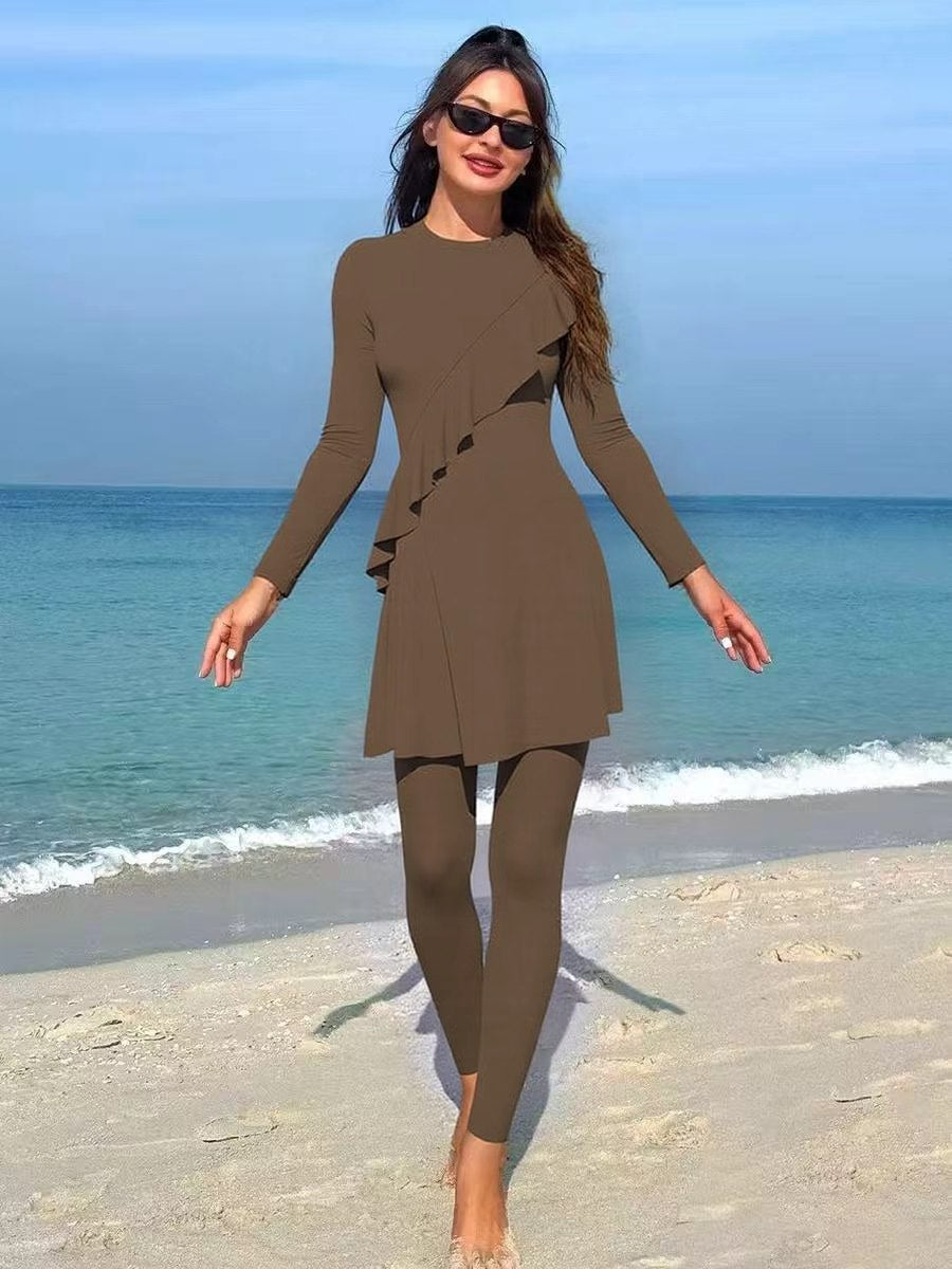 Ladies sporty swimsuit with wrap skirt Mune Fashion
