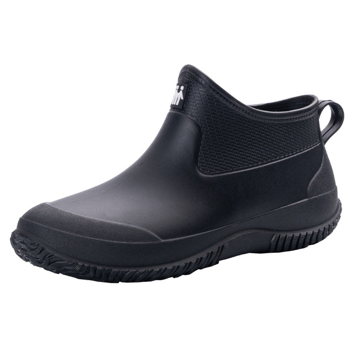 Men's Short Waterproof Rubber Boot with Non-Slip Profile Sole Mune Fashion