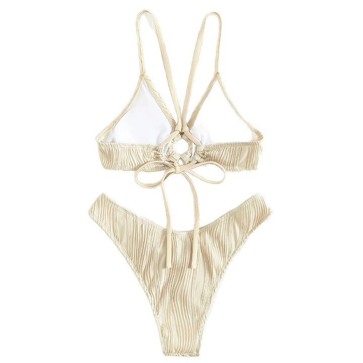 Women's Bicolor Pleated Bikini Set Mune Fashion
