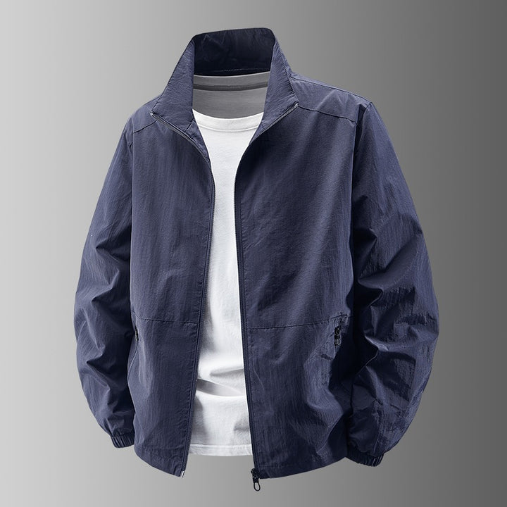 Men's Ultralight Functional Transitional Jacket with Stand-Up Collar, Two-Way Zipper & Concealed Zipper Pockets Mune Fashion