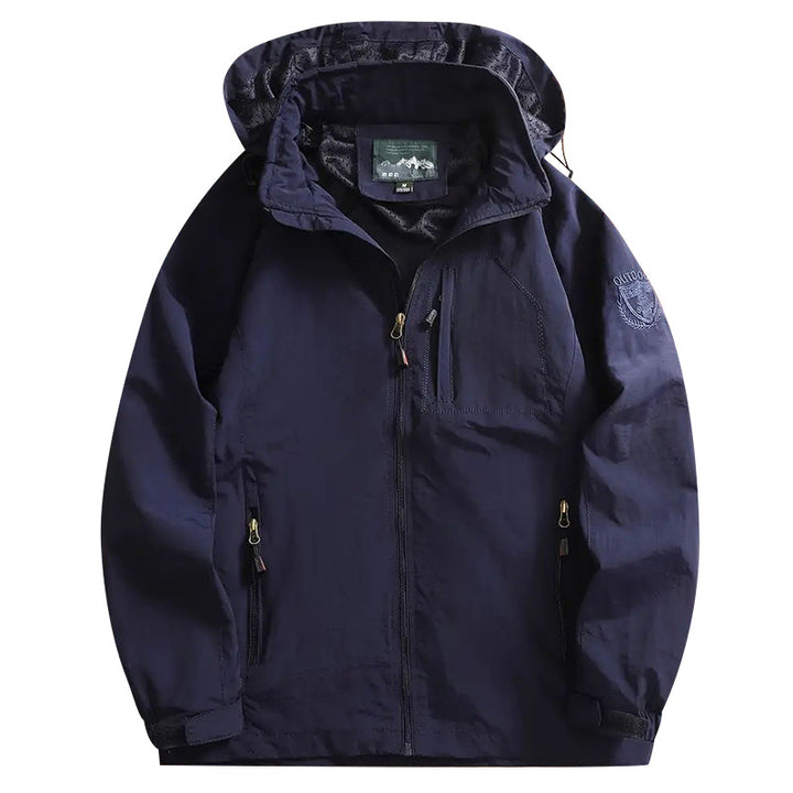 Men's nano lightweight wind and water-repellent hooded jacket with concealed chest zipper pocket Mune Fashion
