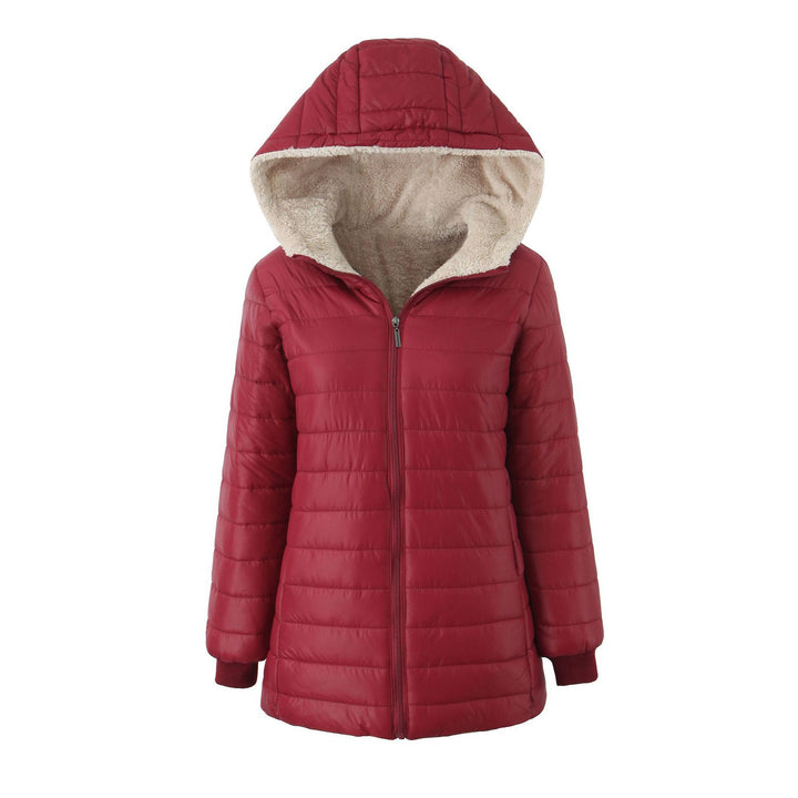 Women's quilted coat with teddy lining, hood, and warming padding Mune Fashion