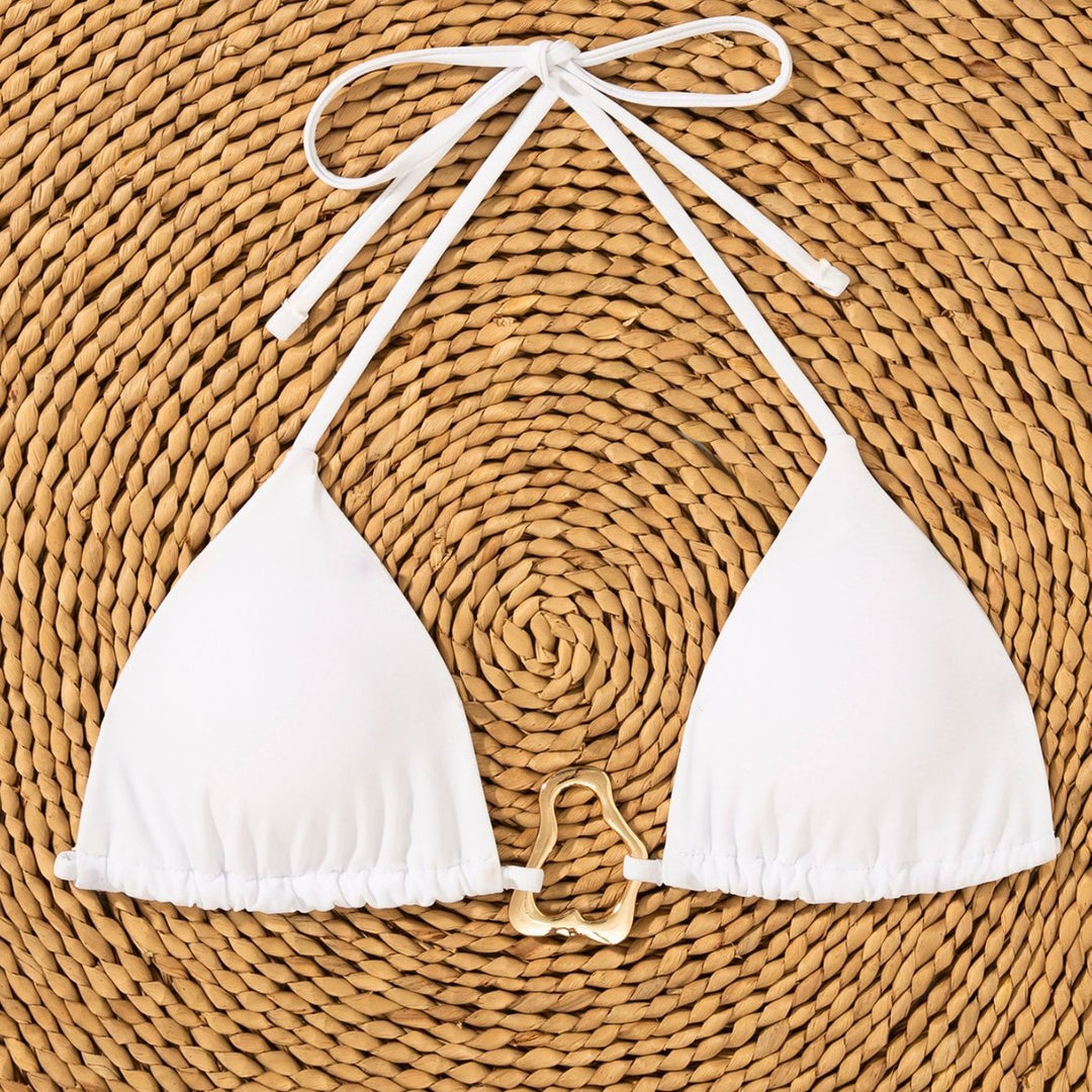 Women's triangle bikini with adjustable halter and elegant buckle detail Mune Fashion