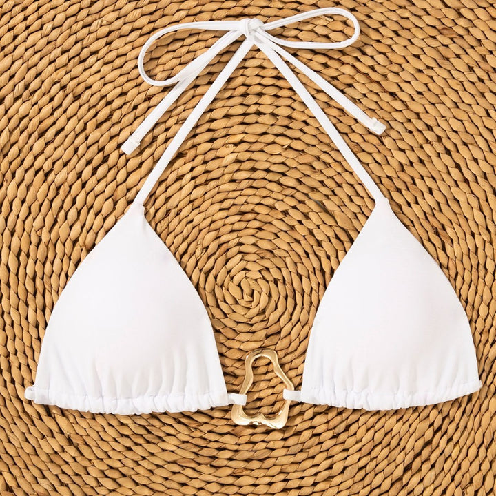 Women's triangle bikini with adjustable halter and elegant buckle detail Mune Fashion