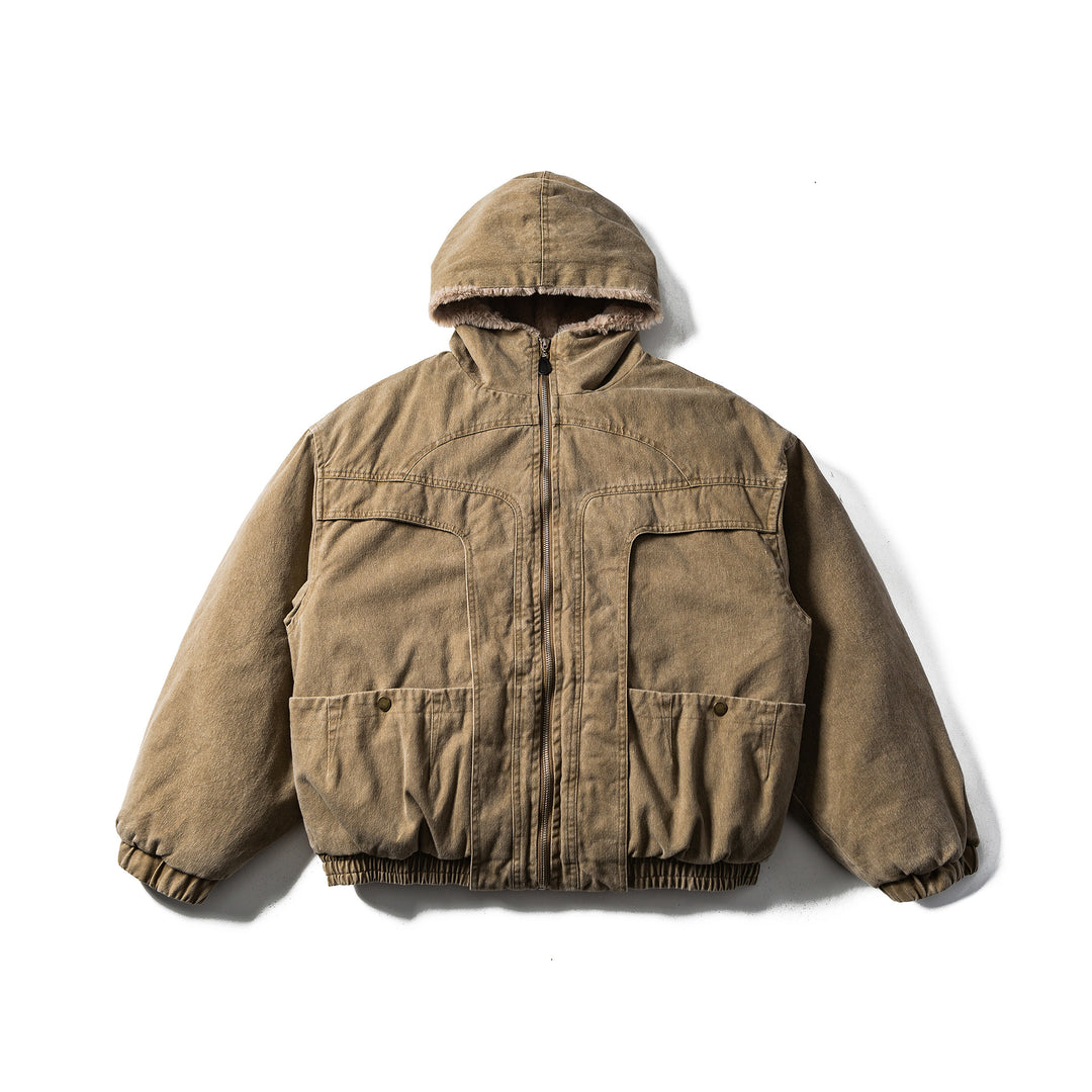 Men's Robust Hooded Field Jacket with Teddy Lining and Utility Pockets Mune Fashion