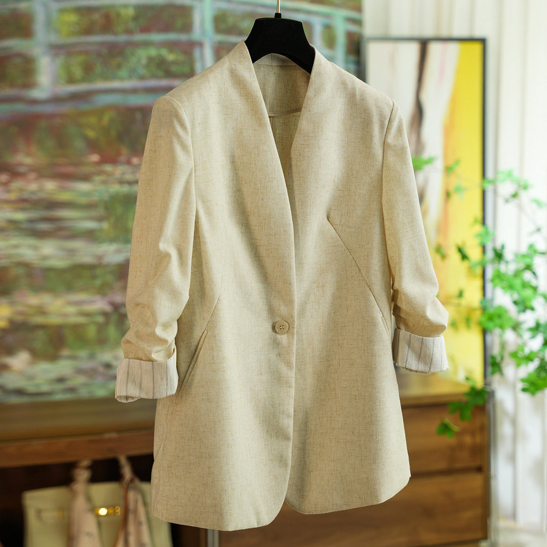 Women’s Stylish Blazer with Slightly Textured Surface Mune Fashion