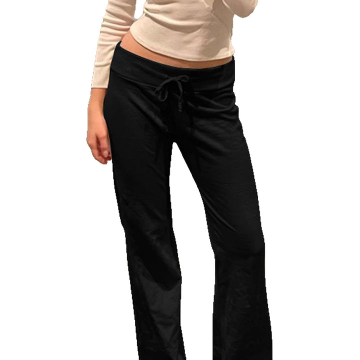 Women’s lounge pants with high waistband, drawstring, and straight leg Mune Fashion
