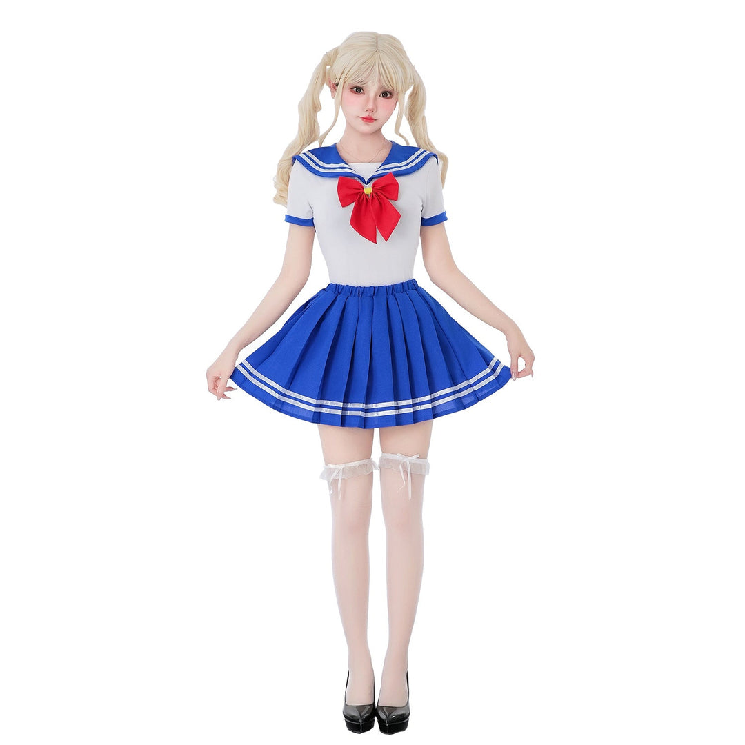 Women Schoolgirl Costume with characteristic collar and flared skirt Mune Fashion