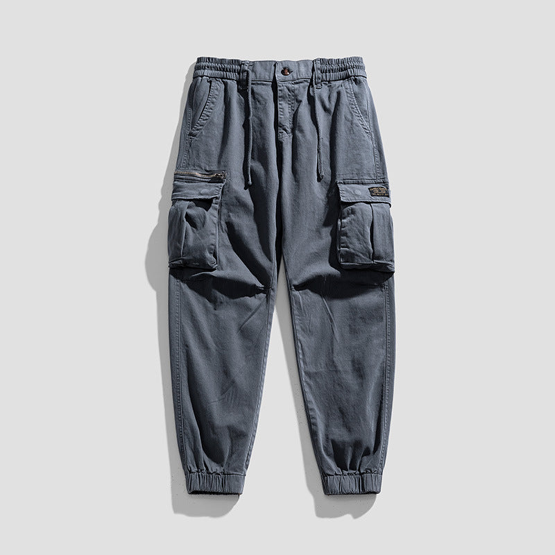 Herren Cargo-Joggerhose aus Baumwollmix mit Elastischem Tunnelzugbund und Multifach‑Taschen Mune Fashion