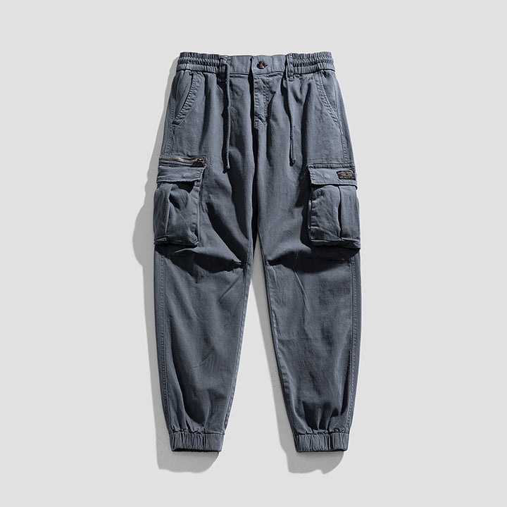 Herren Cargo-Joggerhose aus Baumwollmix mit Elastischem Tunnelzugbund und Multifach‑Taschen Mune Fashion