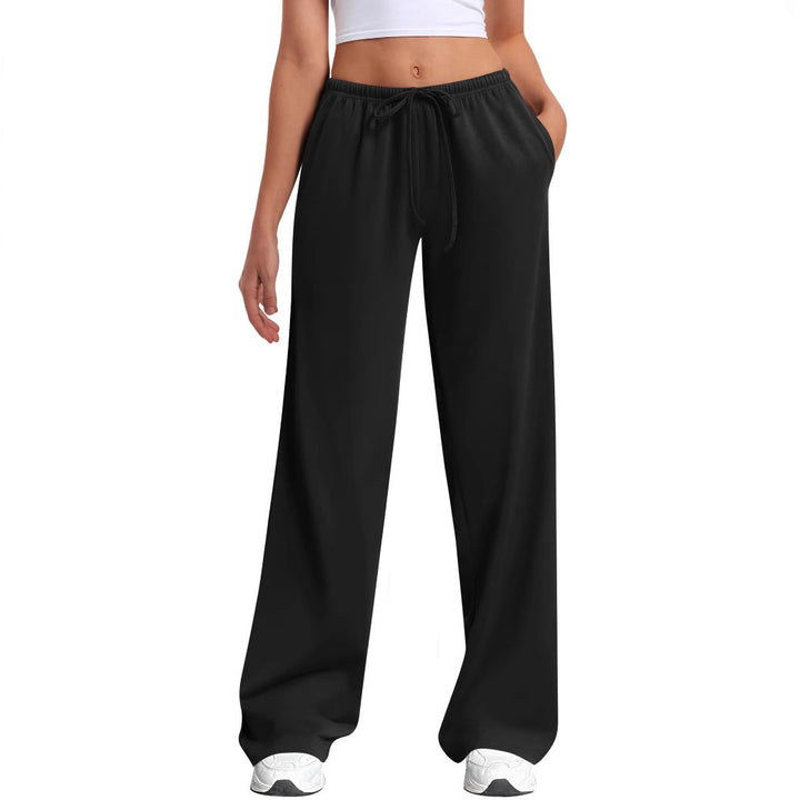 Ladies high-waisted wide joggers with elastic comfort waistband and drawstring Mune Fashion
