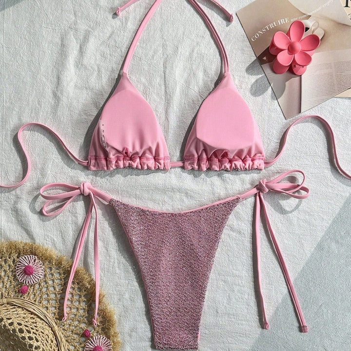 Women's Triangle Bikini with Sparkling Accents Mune Fashion