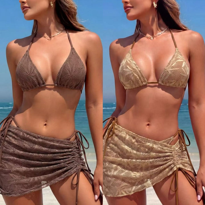 Ladies triangle bikini with side gathering design Mune Fashion