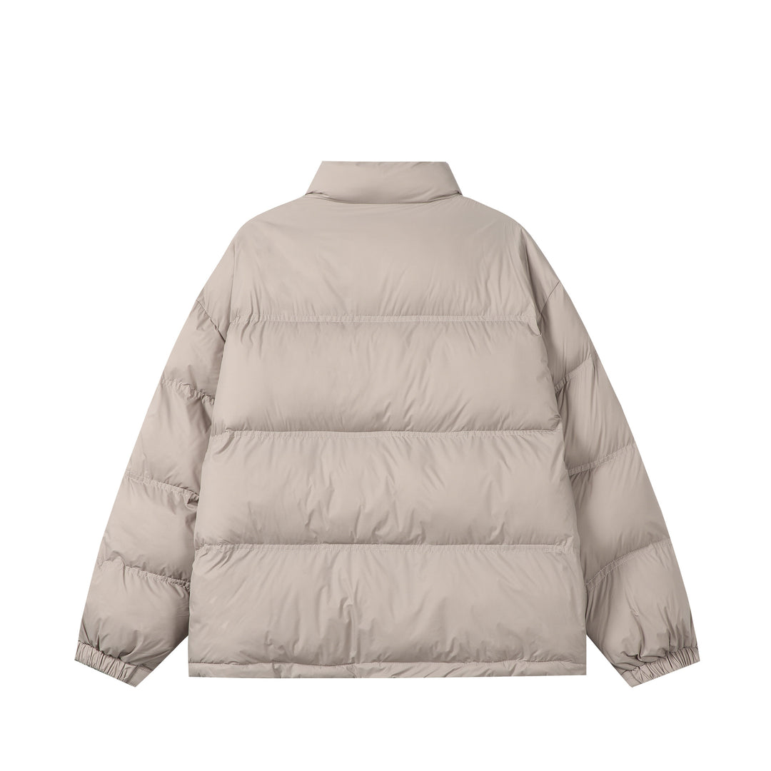 Unisex Short padded oversized jacket with high standing collar and logo print Mune Fashion