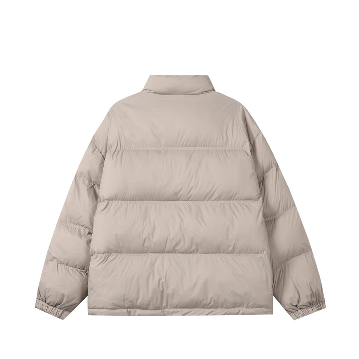 Unisex Short padded oversized jacket with high standing collar and logo print Mune Fashion