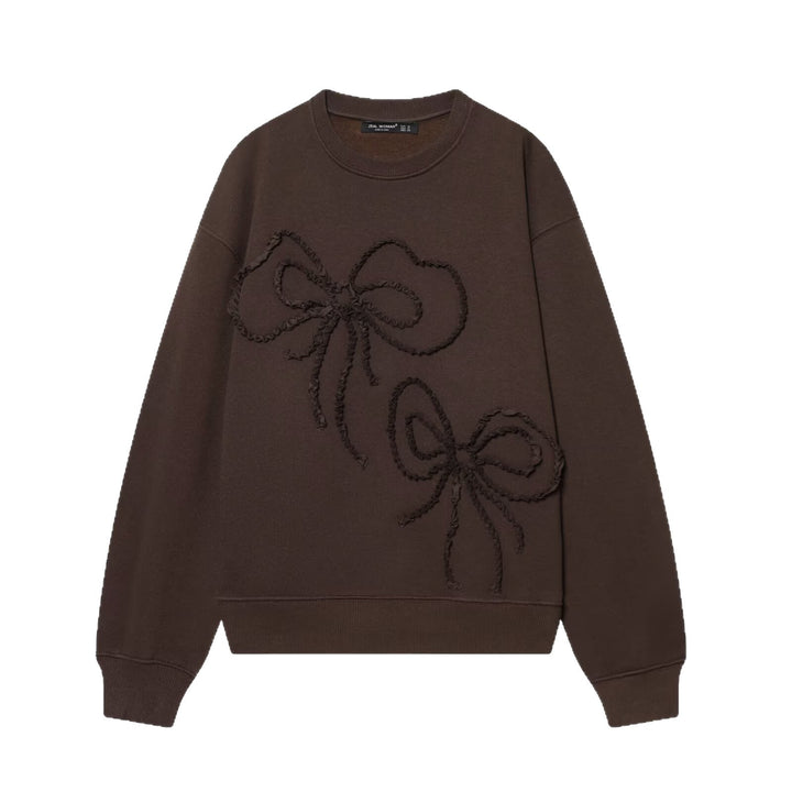 Women Cropped Boxy Sweatshirt with 3D Bow Application Mune Fashion