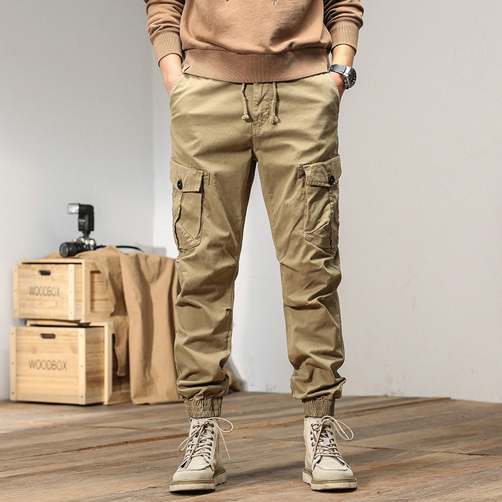 Herren Cargo-Jogger mit Tunnelzugbund, Mehrfachtaschen und elastischen Knöchelabschlüssen Mune Fashion
