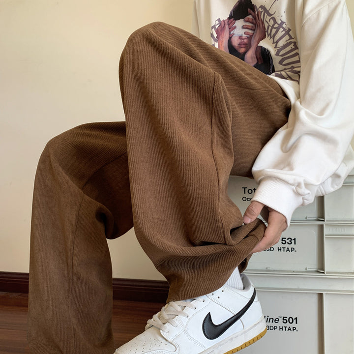 Men's Wide Cut Ribbed Jogging Pants