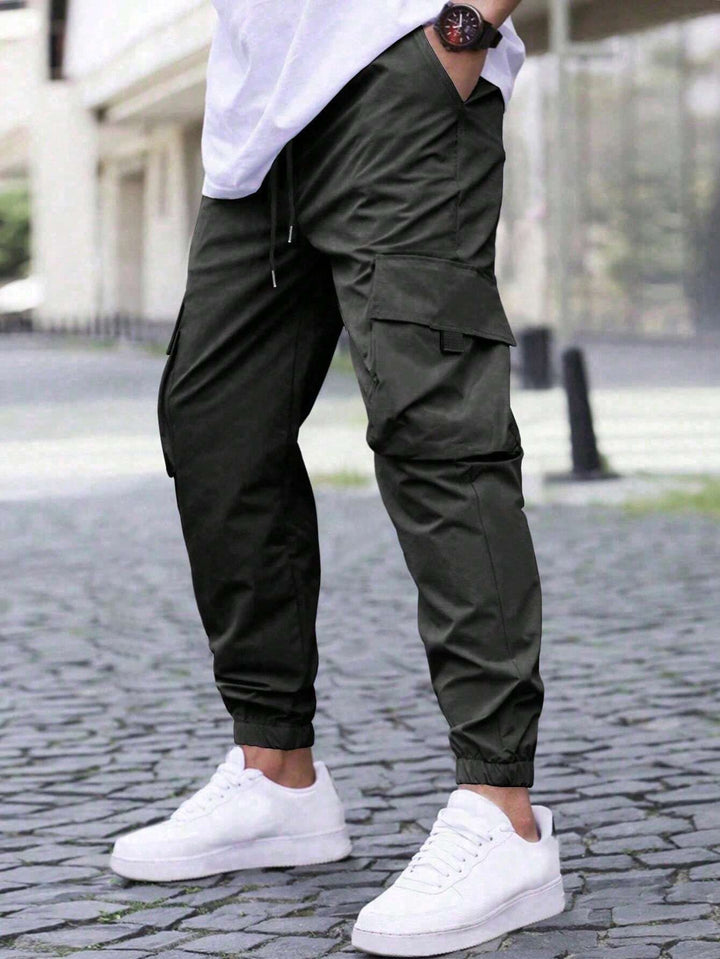 Men's nano technical travel jogger pants with integrated security pocket, elastic drawstring waistband, and water-repellent coating Mune Fashion