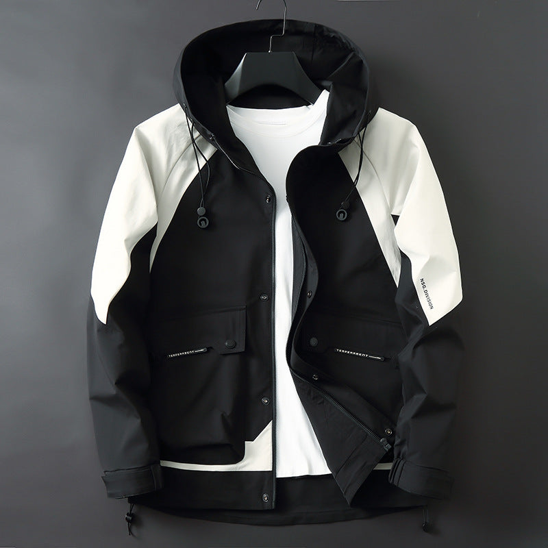 Men's Technical Parka Jacket in Utility Style with Hood, wind and water-repellent shell Mune Fashion