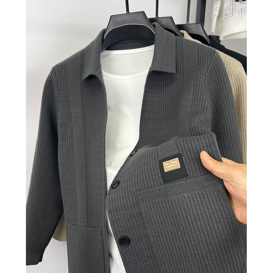 Men's fashionable cardigan with lace pattern Mune Fashion