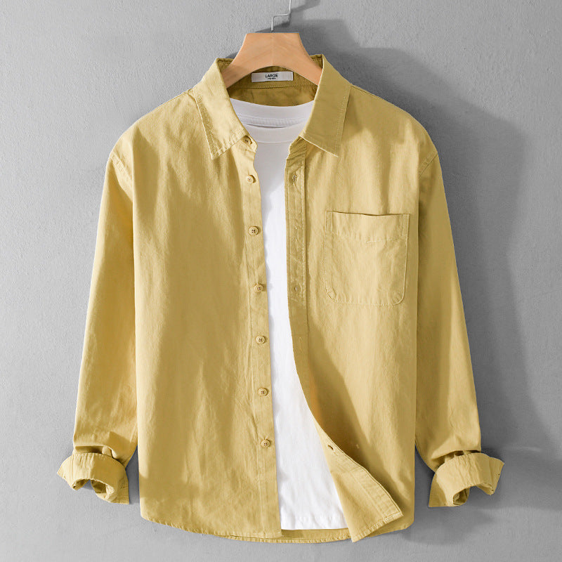 Men's Layered-Look Shirt Jacket made of Cotton Blend with Kent Collar and Chest Pocket Mune Fashion