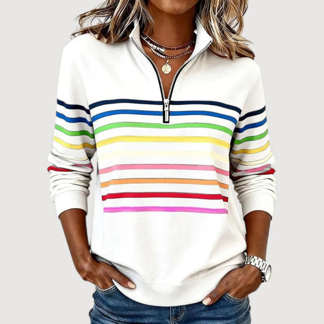 Women's Sporty Quilted Pullover with Half Zip