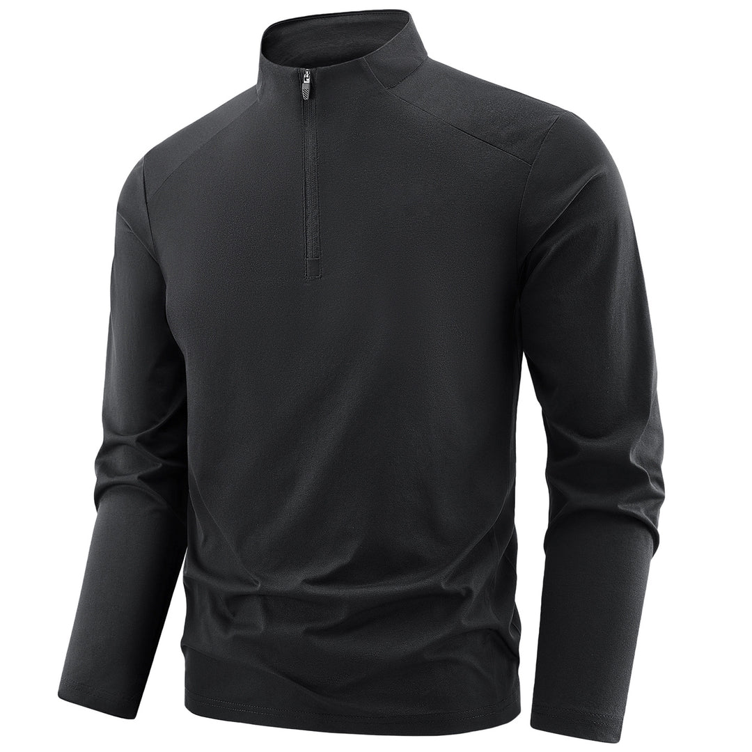 Men's Long Sleeve Performance Half-Zip Training Shirt with Stand-Up Collar and Breathable Functional Material Mune Fashion