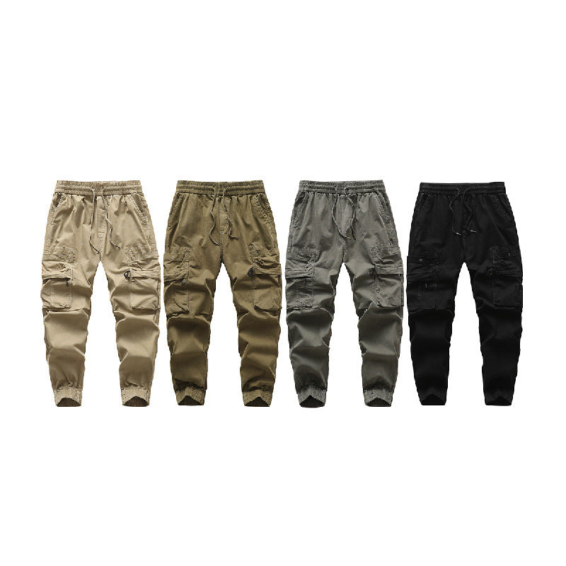 Men's Durable Canvas Cargo Jogger with Elastic Comfort Waistband, Safety Flap Pockets, and Knee Inserts Mune Fashion