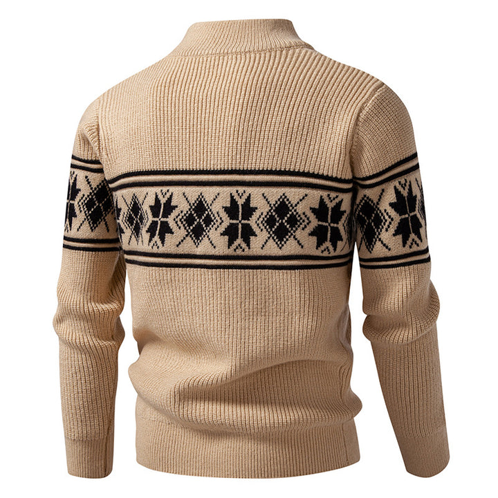 Men's Norwegian cardigan with full zip and high stand-up collar Mune Fashion