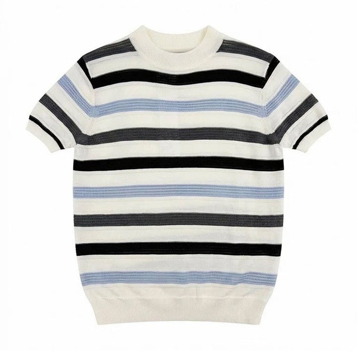 Ladies Fashion Stripe Sweater Mune Fashion