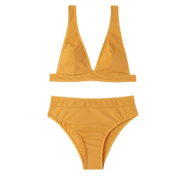 Women's Triangle Bikini Set with High Waist and Flattering Wrap Design Mune Fashion