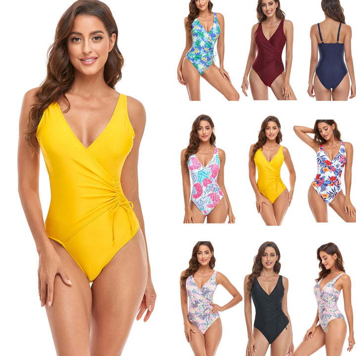 Women's Sporty One-Piece Swimsuit with Modern Wrap Design Mune Fashion