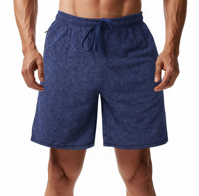 Men's lightly fitted terry shorts with elastic waistband, drawstring and side pockets Mune Fashion