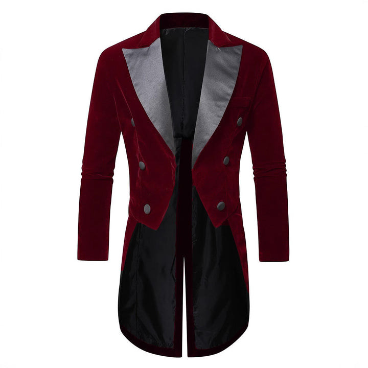Men's Elegant Velvet Blazer with Modern Cut and Shiny Details Mune