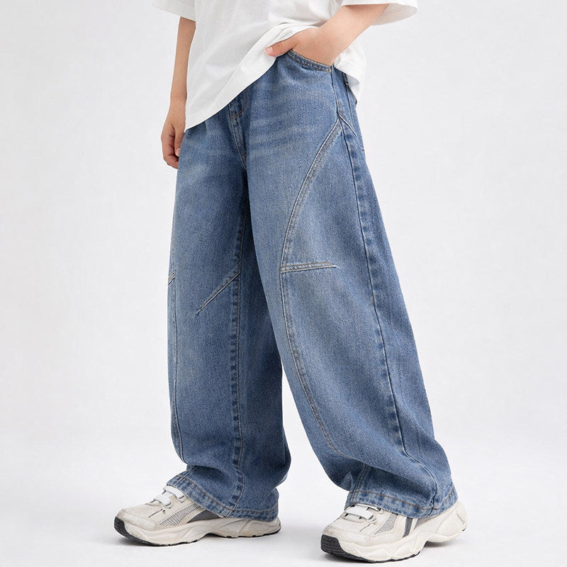 Unisex wide jeans with unique stitching Mune Fashion