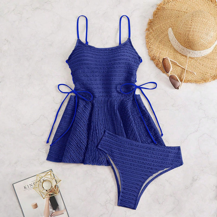 Ladies Tankini Set with Ruffle Cut and Adjustable Straps Mune Fashion