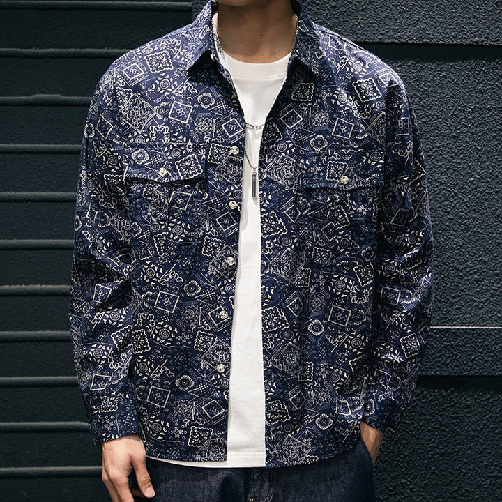 Men's Checked Shirt Jacket with Two Chest Pockets Mune Fashion
