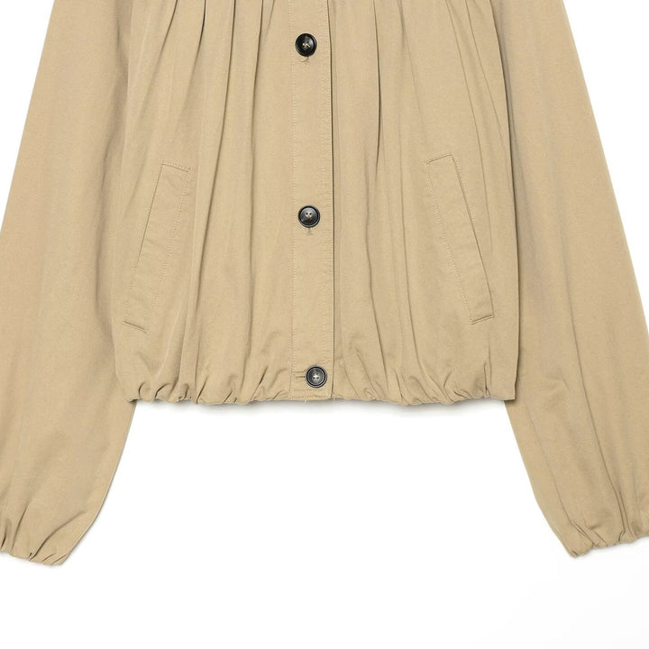 Women's short jacket with gathered chest area, drawstring hem, and balloon sleeves Mune Fashion