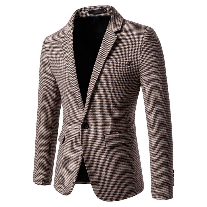 Men's slim houndstooth blazer with structured woven look, single-button closure and stretch comfort Mune Fashion
