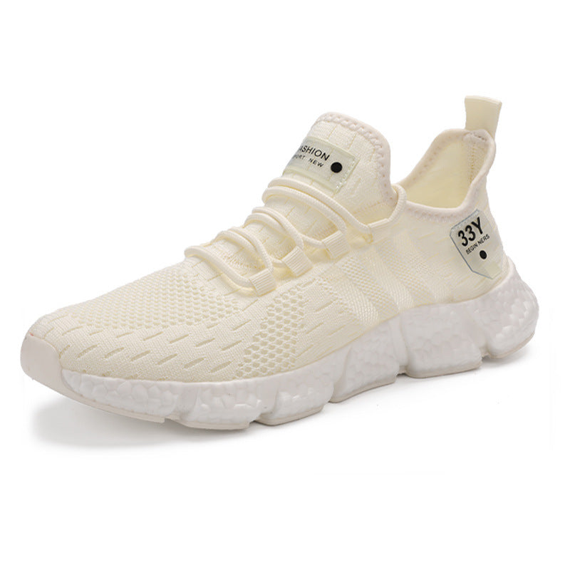 Men's Breathable Knit Sneakers with Cushioned Foam Sole and Stretch Heel Tab Mune Fashion
