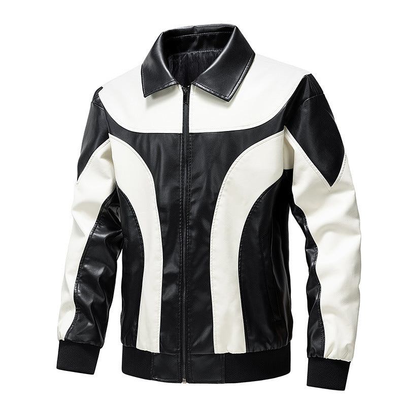 Men's Sporty Faux Leather Jacket Mune Fashion