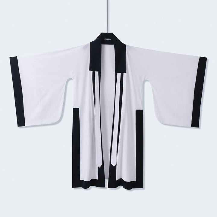 Unisex Oversize Kimono-Cardigan with contrast trim, tie belt and patch pockets Mune Fashion