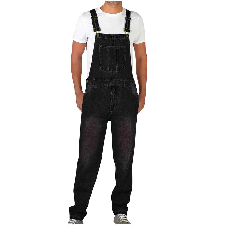 Men's Jeans Overalls with Pockets and Adjustable Straps