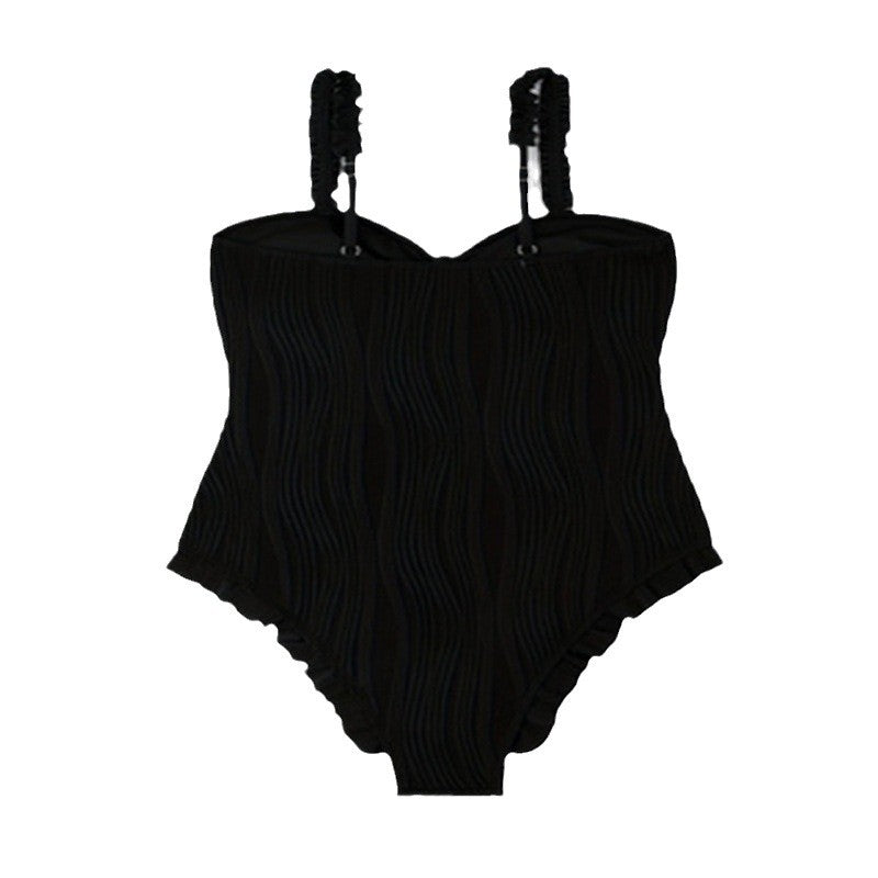 Women Elegant High-Cut One-Piece with Ruffle Details Mune Fashion