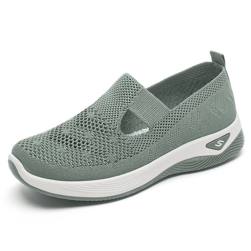 Women’s lightweight knitted slip-on sneaker with elastic mid-strap and ergonomic memory comfort sole Mune Fashion