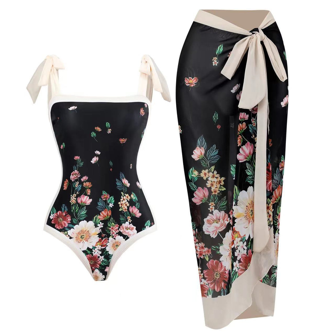 Women's one-piece swimsuit with asymmetrical cut and elegant palazzo pants Mune Fashion