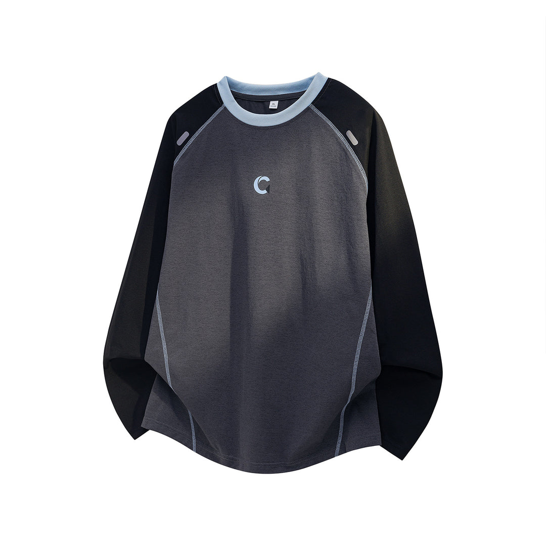Unisex Oversize Raglan Sweatshirt with contrasting sleeves, round neck and curved hem Mune Fashion